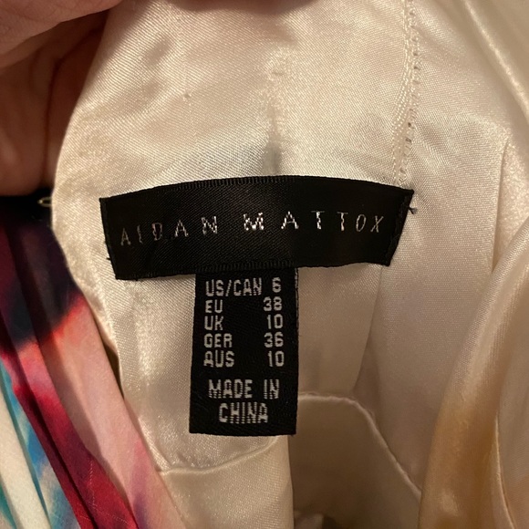 Aidan Mattox Tie Dye VNeck Pleated Dress - Picture 2 of 15